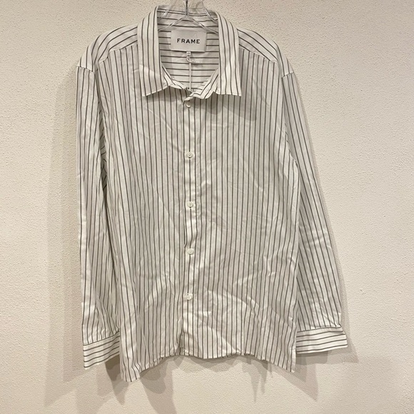 NWT Frame Classic Stripe Shirt Size Large - Picture 2 of 5